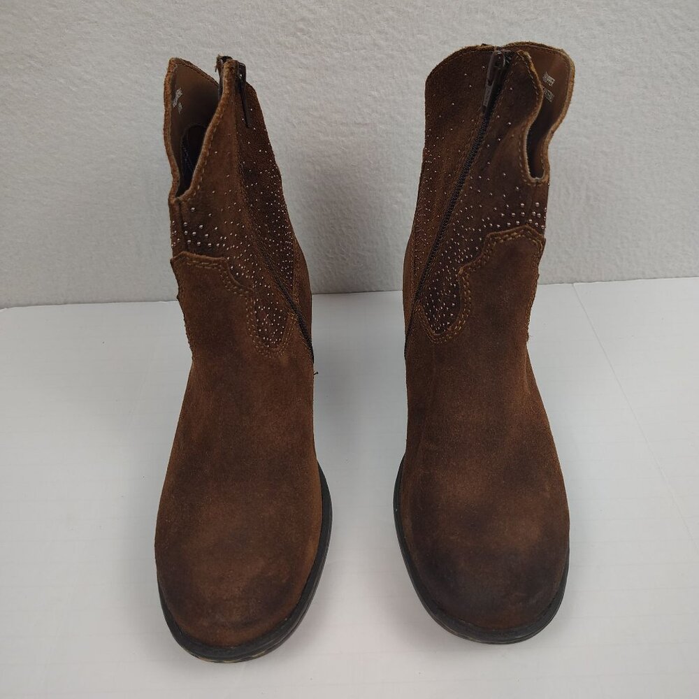 B.O.C. Born Ambrosia Western Suede Boots sz 6 Ankle Zip Studded Cowgirl Booties - Picture 2 of 15